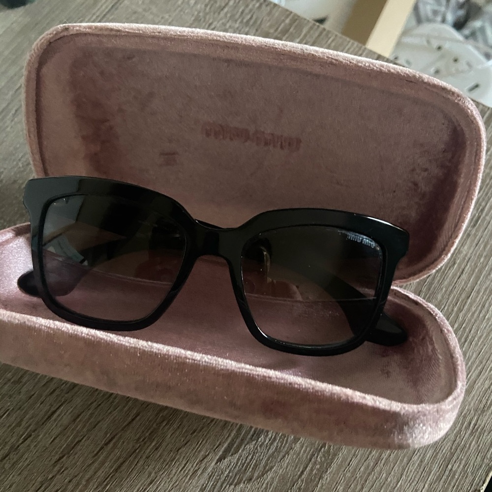 Authentic Women’s black rhinestone MIU MIU shades